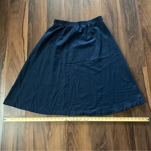 Vintage Ermane Wool Blend Skirt A-line Navy Blue Women's 32 Waist Made In USA